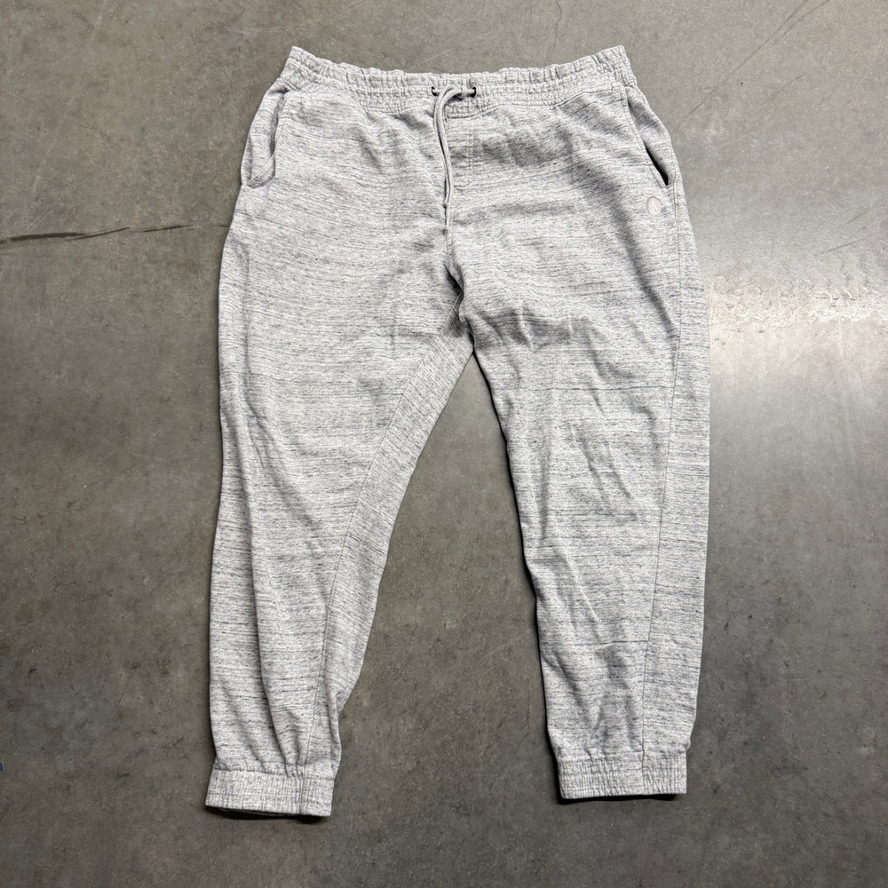 Volcom Mens Heather Grey Jogger Sweatpants XL Elastic Waist Drawstring Tapered